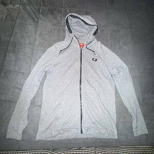 Nike Men's Gray Zip-Up Hoodie Size Large